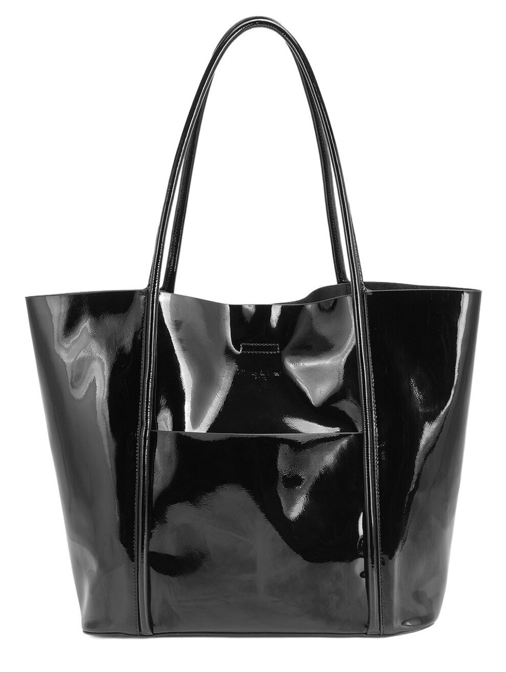 Tiffany & Fred Paris High-Gloss Patent Tote Black NWT